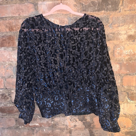 NWOT Zara Sheer Cheetah Long-Sleeve Top - Picture 2 of 4